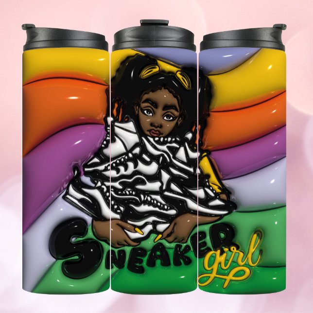 Sneaker Girl 3d Inflated Effect Tumbler Thermosbecher (Von Creator hochgeladen)