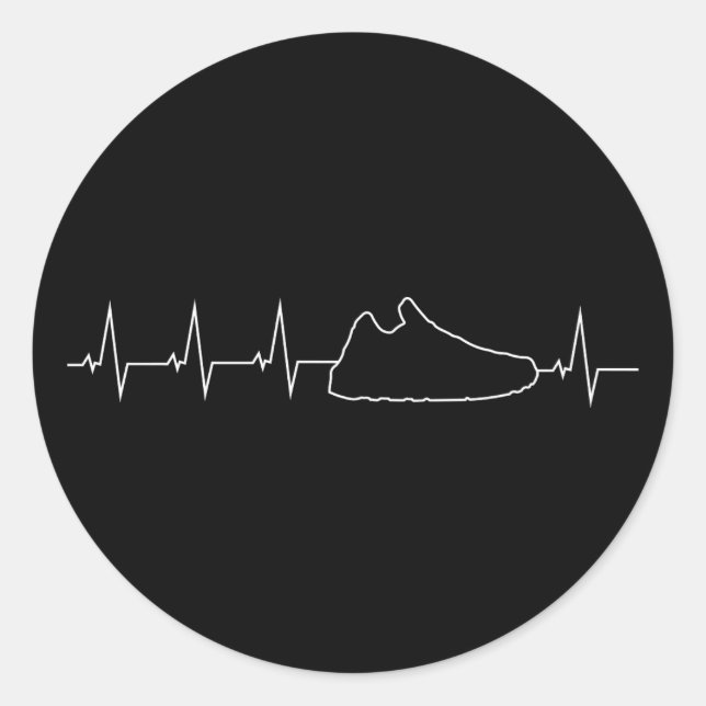 Sneakerhead Heartbeat Bekleidung für Kicks Addic Runder Aufkleber (Vorderseite)
