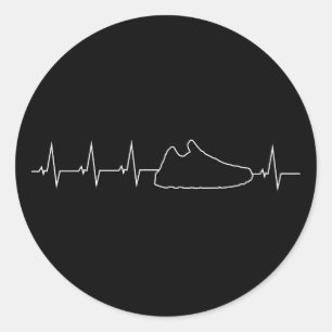 Sneakerhead Heartbeat Bekleidung für Kicks Addic Runder Aufkleber