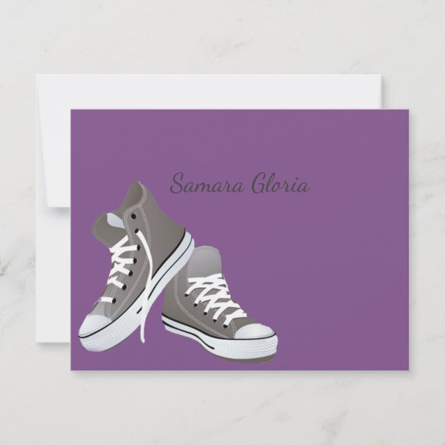 Sneakers Bat Mitzvah Vielen Dank Mitteilungskarte (Vorderseite)