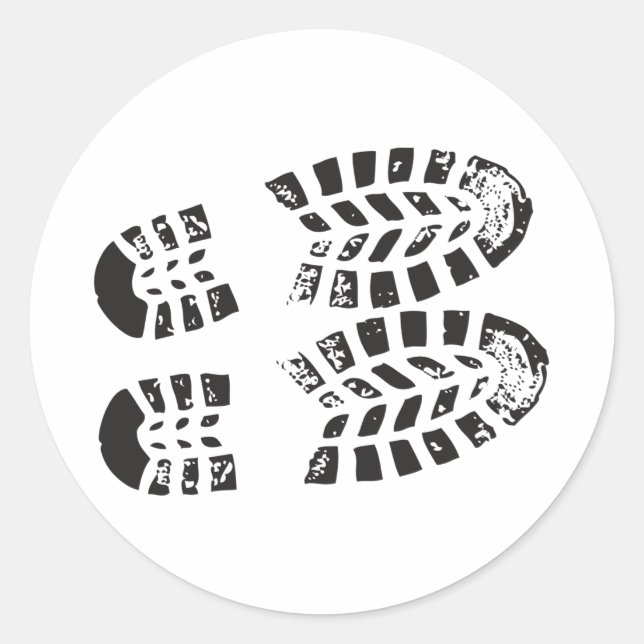 Sneakers Schwarz-Weiß-Aufdruck Runder Aufkleber (Vorderseite)