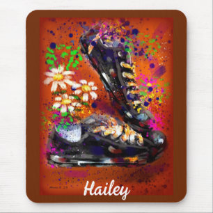 Sneakers und Daisies beeindruckend Orange White Mousepad