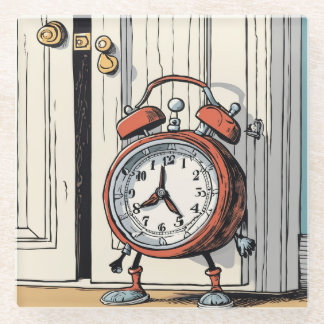 Sneaky Alarm Clock - Whimsical Doorway Glasuntersetzer