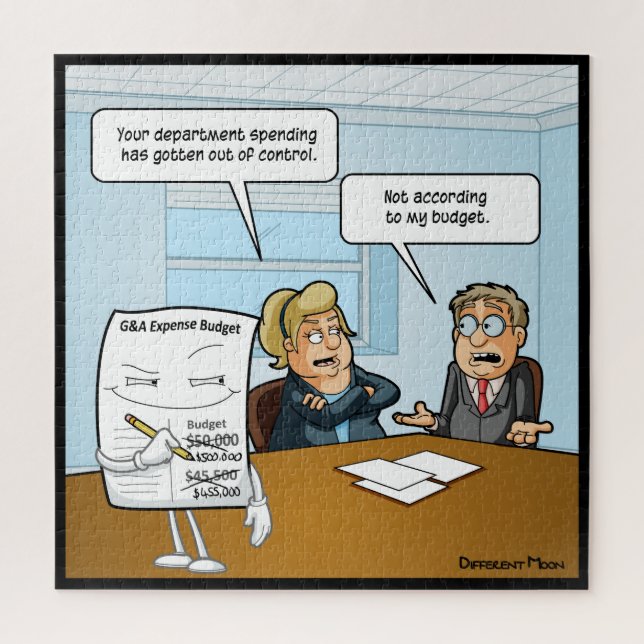 Sneaky Budget Funny Jigsaw Puzzle (Vertikal)