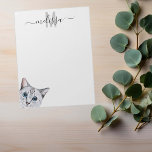 Sneaky Cat 2 Watercolor Monogram Name Notepad Notizblock<br><div class="desc">Dieses Design kann in dem Bereich personalisiert werden, der durch das Ändern des Fotos und/oder Textes zur Verfügung gestellt wird. Sie können auch angepasst werden, indem Sie auf Vorlage personalisieren klicken und dann auf die Schaltfläche klicken, um weitere Optionen anzupassen, um die Hintergrundfarbe zu löschen oder zu ändern, Text hinzuzufügen,...</div>