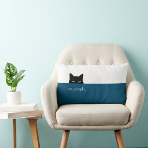 Sneaky Cat Ew Leute Foto Deep Blue Wurfkissen Lendenkissen