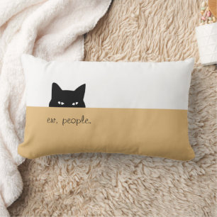 Sneaky Cat Ew People Foto Gold Throw Kissen