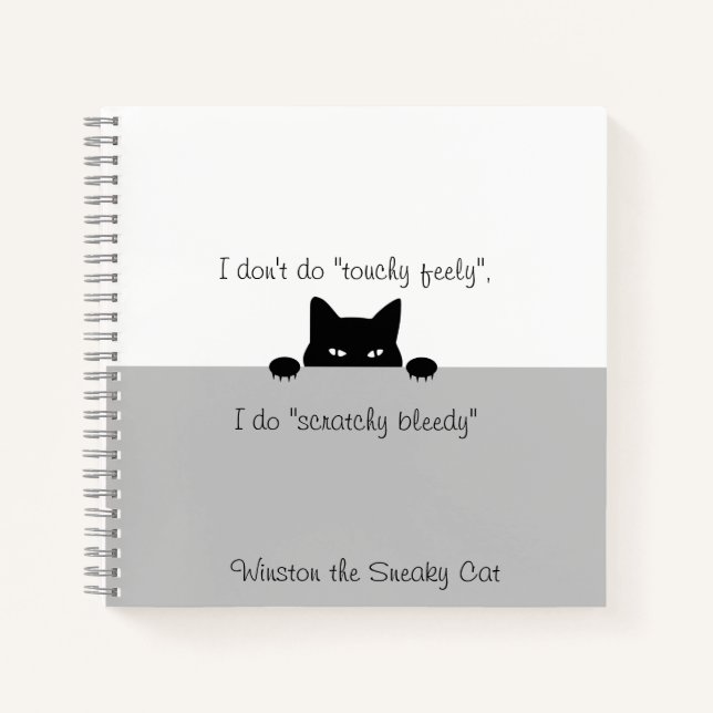Sneaky Cat Touchy Feely Notebook Notizbuch (Vorderseite)