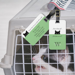 Sneaky Cat where is Sage Pet Carrier Tag Gepäckanhänger