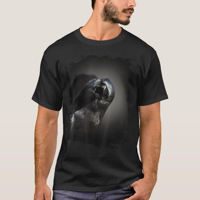 Sneaky Crow Face Raven Spirit Animal T-Shirt (Vorderseite)