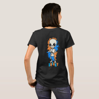 Sneaky Cute Skeleton Damen Halloween T-Shirt | S
