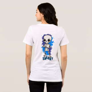 Sneaky Cute Skeleton Damen Halloween T-Shirt | S Tri-Blend Shirt