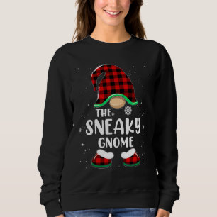 Sneaky Gnome Buffalo Karo Gitter Passende Familien Sweatshirt