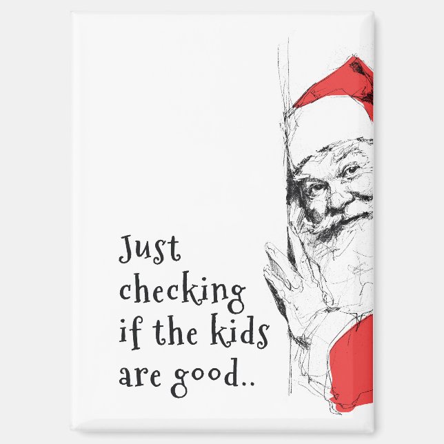 Sneaky Santa prüft Kinder Magnet (Vorderseite)