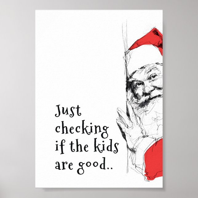 Sneaky Santa prüft Kinder Poster (Vorne)