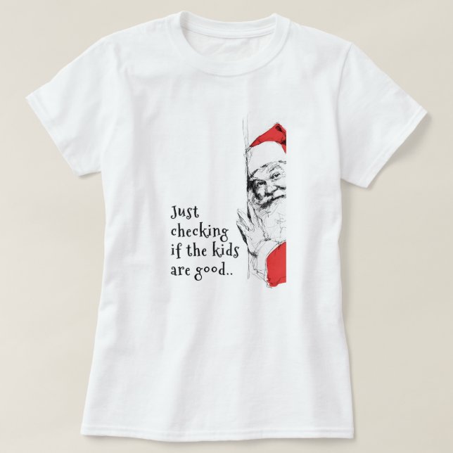 Sneaky Santa prüft Kinder T-Shirt (Design vorne)