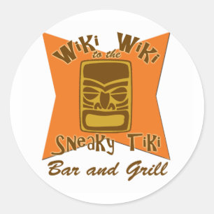 Sneaky Tiki Bar und Grill-Aufkleber Runder Aufkleber