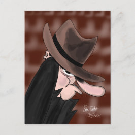 Sneaky villain cartoon character postkarte