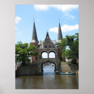 Sneek/Snits Waterpoort Wasser-Tor-Foto-Plakat Poster