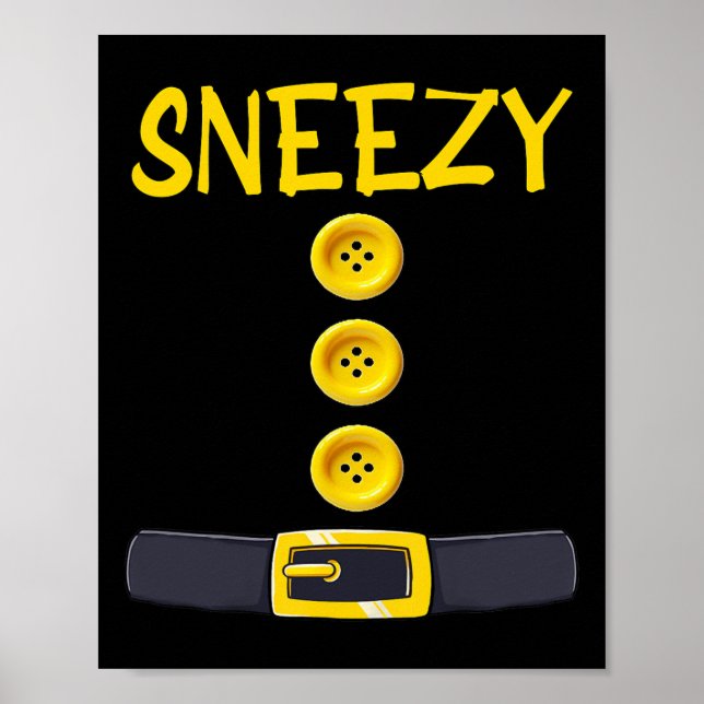 Sneezy Zwerg Halloween Kostümfarbenspiel Slee Poster (Vorne)