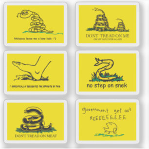 Snekright Gadsden-Flag-Parodie-Memes x6 Aufkleber