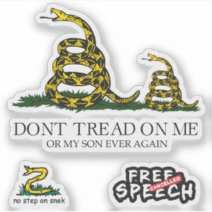 Snekright Gadsden-Flag-Parodie-Memes x6 Aufkleber