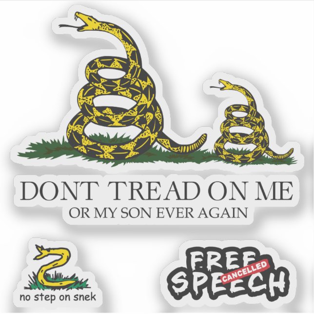 Snekright Gadsden Flag Parody Memes x6 Aufkleber (Vorderseite)