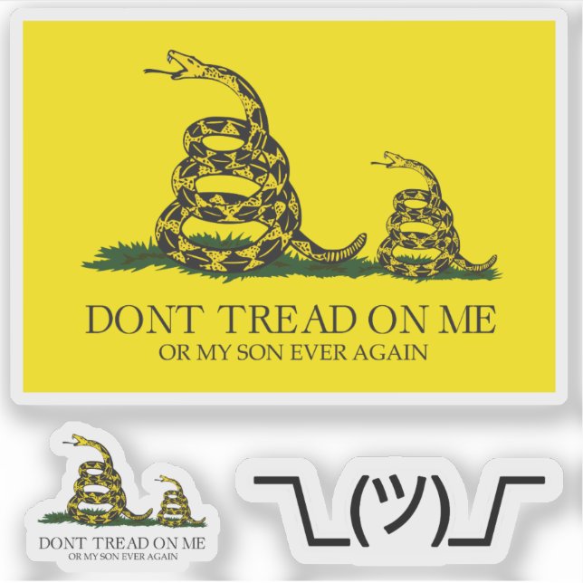Snekright Gadsden Flag Parody Memes x6 Aufkleber (Vorderseite)