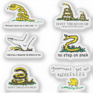 Snekright Gadsden-Flaggen-Parodie-Memes x6 Aufkleber