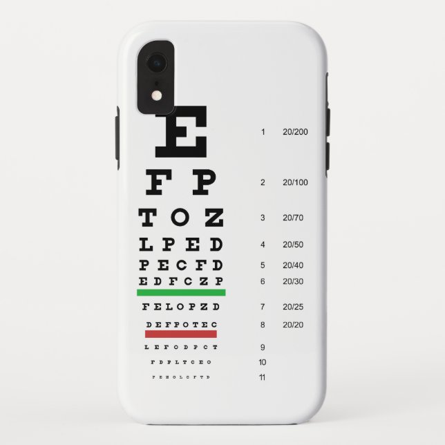 Snellen Augen-Diagramm Case-Mate iPhone Hülle (Rückseite)