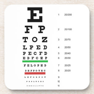 Snellen Augen-Diagramm-Korken-Untersetzer Getränkeuntersetzer