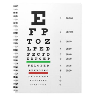 Snellen Augen-Diagramm-Notizbuch Notizblock