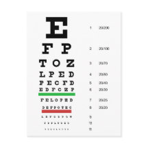 Snellen Augen-Diagramm-Postkarte