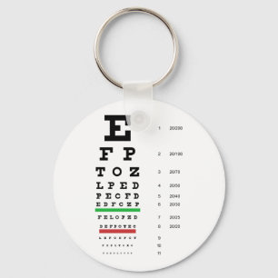 Snellen Augen-Diagramm-Schlüsselanhänger Schlüsselanhänger