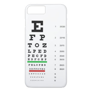 Snellen Augen-Diagramm starker iPhone 4 Fall 8 Plus/7 Plus Hülle