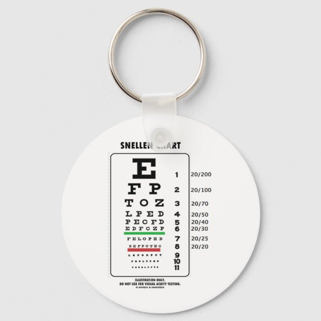 Snellen Chart (medizinisch Visuelle Untersuchung d Schlüsselanhänger (Vorderseite)