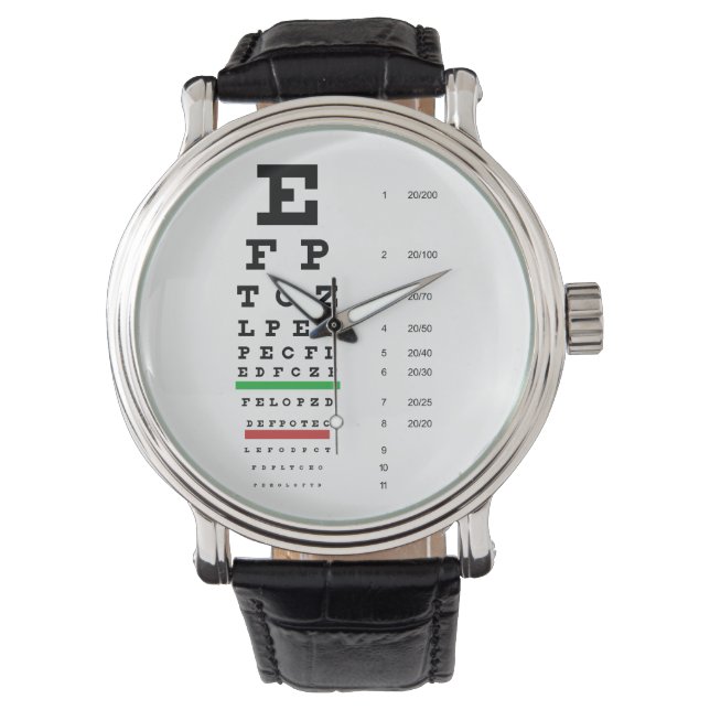 Snellen Eye Chart Armbanduhr (Vorderseite)