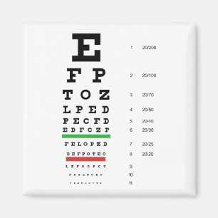 Snellen Eye Chart Magnet
