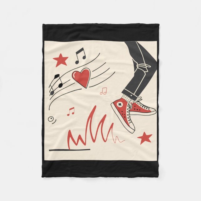 Snicker Music Colorful expressive Digital Art Illu Fleecedecke (Vorderseite)