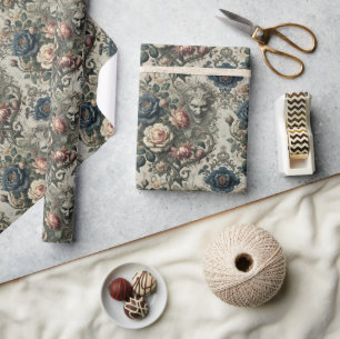 Snide Remarks - Gotisches Blumenbarock Bandana Geschenkpapier