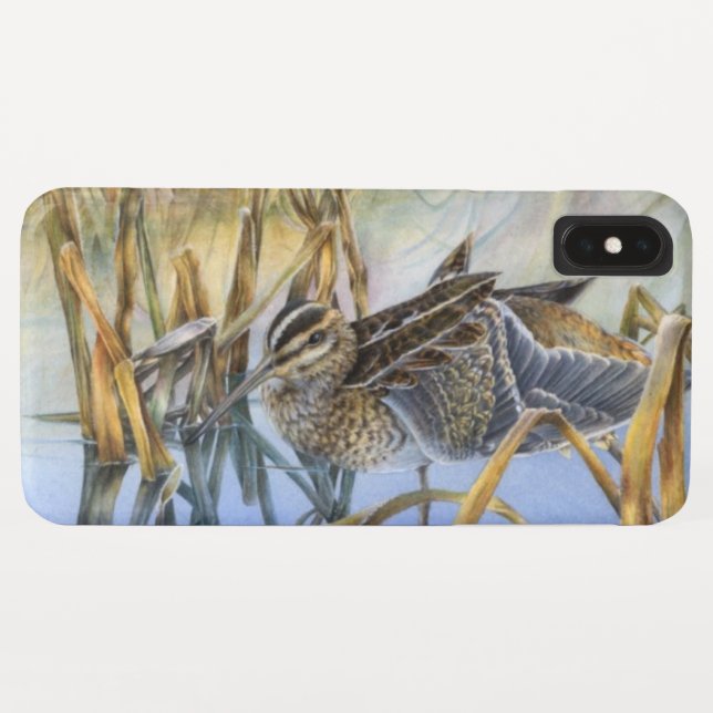 Snipe bird Art Winter Morgeni iPhone Case (Rückseite (Horizontal))