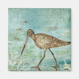 Snipe Shorebird Beach House Deco Magnet