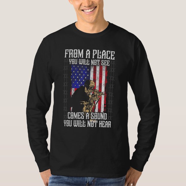 Sniper Military Sharpshooter Shooting Noise Markis T-Shirt (Vorderseite)