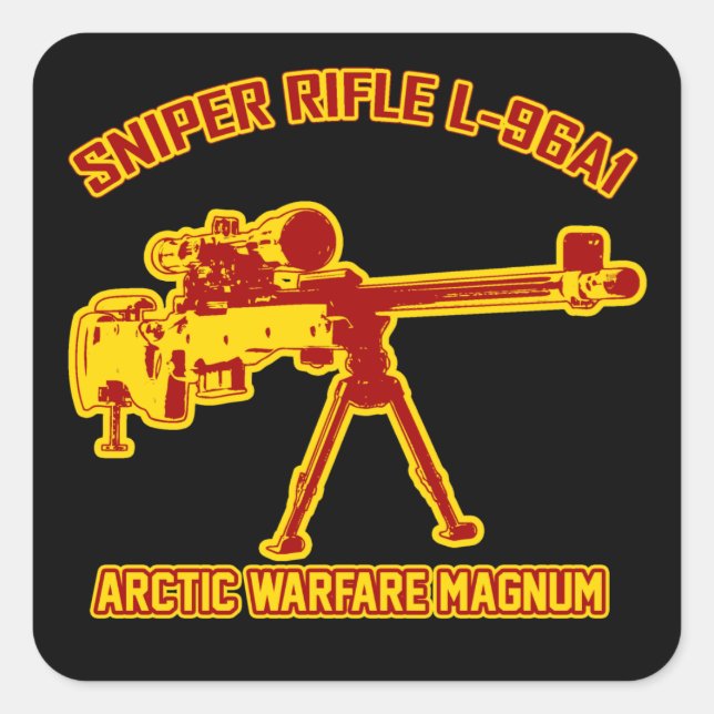Sniper Rifle L-96A1 Quadratischer Aufkleber (Vorderseite)