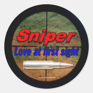 Snipers Heckenschütze Militärmarines Runder Aufkleber