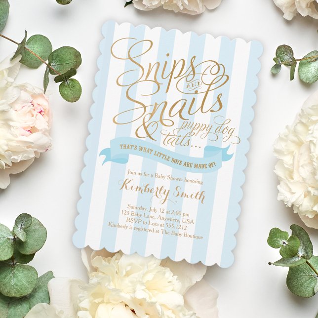 Snips and Snails Baby Boy Baby shower Invitation (Créateur téléchargé)