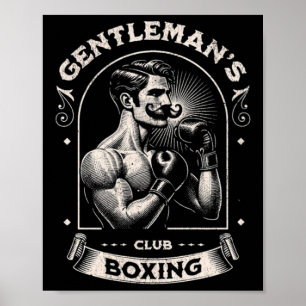 #snirt Gentleman's Boxclub Retro mit Boxer Motiv Poster
