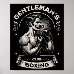 #snirt Gentleman's Boxclub Retro mit Boxhandschuhe Poster