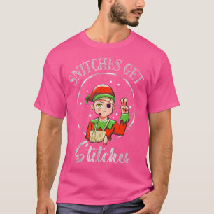 Snitches erhalten Stitches Funny Elf St Patricks D T-Shirt