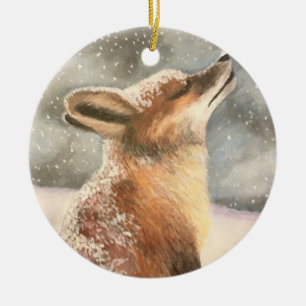 Sno Fox Keramik Ornament